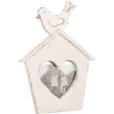 2890W antique wood frame house with heart 8x10 cm