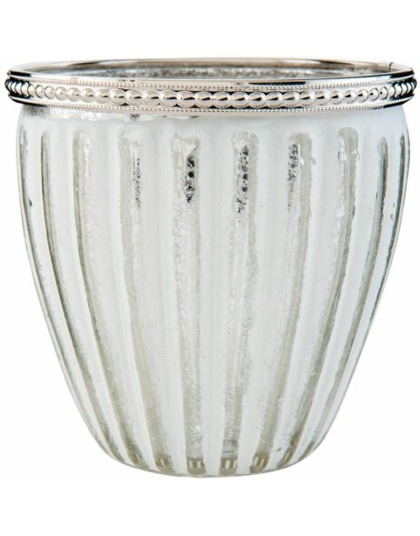 Teelichthalter BOWL - 11x11 cm wei&szlig;