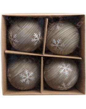 6GL2062 Piłka świąteczna Clayre Eef - zestaw 4 beżowych sztuk
