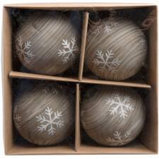 6GL2062 Piłka świąteczna Clayre Eef - zestaw 4 beżowych sztuk