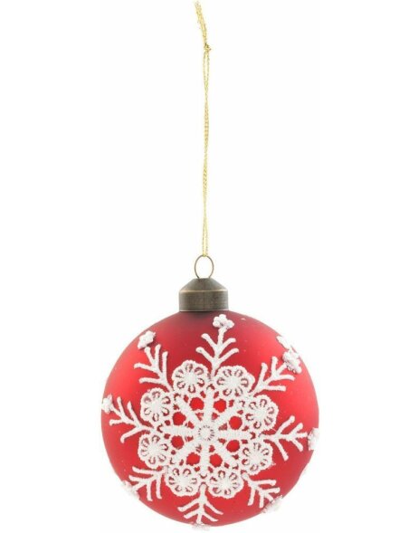 6GL2066 Clayre Eef bauble - set of 4 pieces red