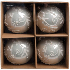 6GL2068 Clayre Eef bauble - set of 4 pieces white