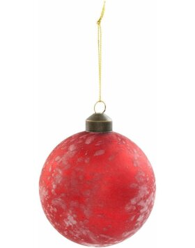 6GL2078 Piłka świąteczna Clayre Eef - zestaw 4 sztuk w kolorze czerwonym