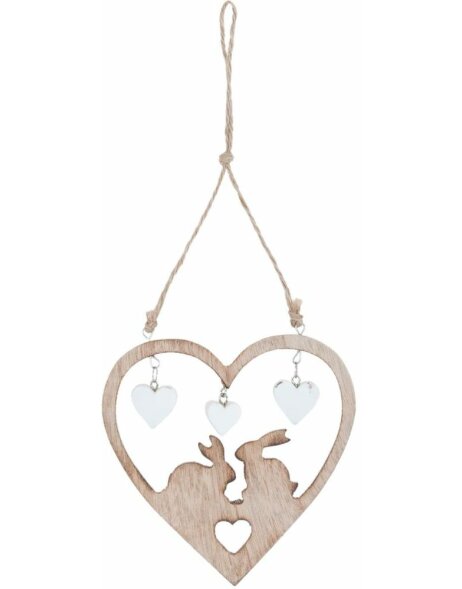 decoration hanger Heart - 6H0990 Clayre Eef brown