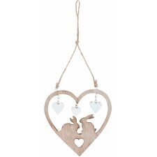 decoration hanger Heart - 6H0990 Clayre Eef brown