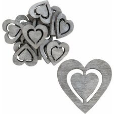 decoration confetti heart grey - 6H1130