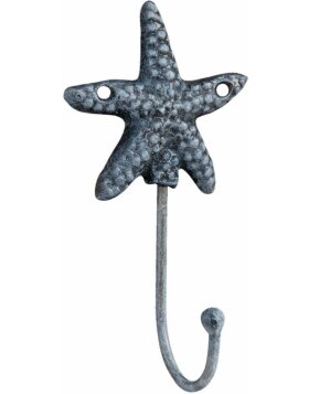 hook STARFISH - 9x5x11 cm blue-grey