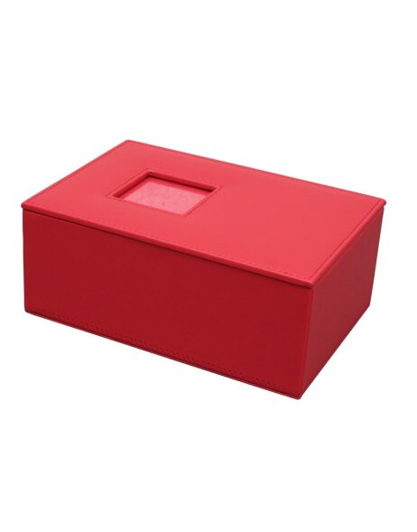 Caja para fotos MANJO cuero rojo 10x15 cm
