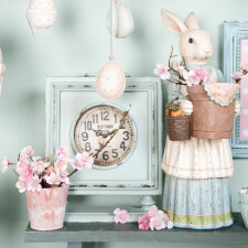 decoration hanger Easter Egg - 6PR0685P Clayre Eef rosé/white