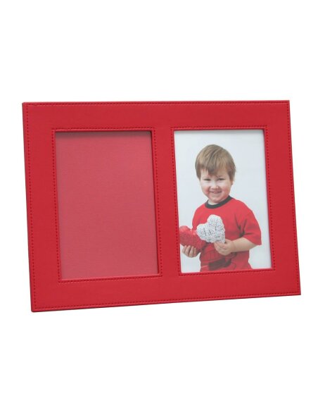 Leather Gallery frame BANKA in red for 10x15 cm
