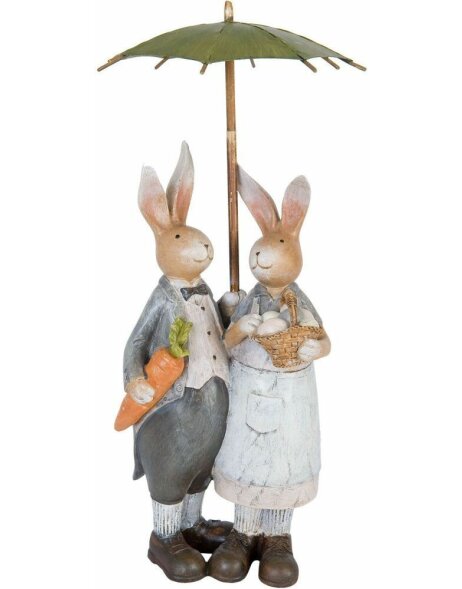 rabbits-decoration figure polyresin - 16x16x35 cm