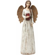 decoration - Angel 13x8x32 cm in white/brown