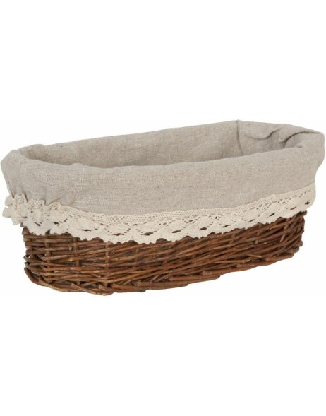 basket with fabric cover 33x15x11 cm