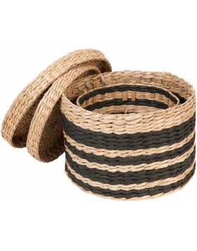 set of 2 baskets in natural/black - 6RO0353 Clayre & Eef