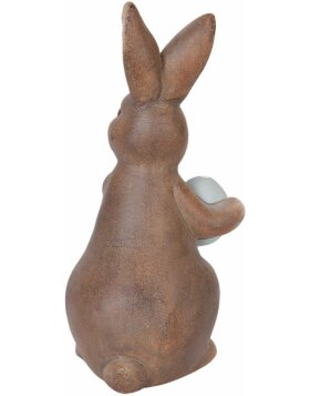 Figurka dekoracyjna królik z pisanką brązowy - 6TE0107