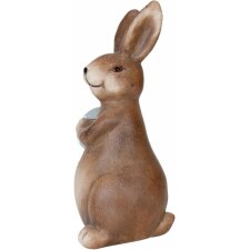 Figurka dekoracyjna królik z pisanką brązowy - 6TE0107