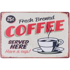 Text plate Coffee in shabby red - 6Y1675 Clayre Eef