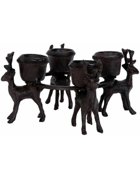 candle holder brown 12x12x7 cm - 6Y1788