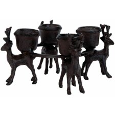 candle holder brown 12x12x7 cm - 6Y1788
