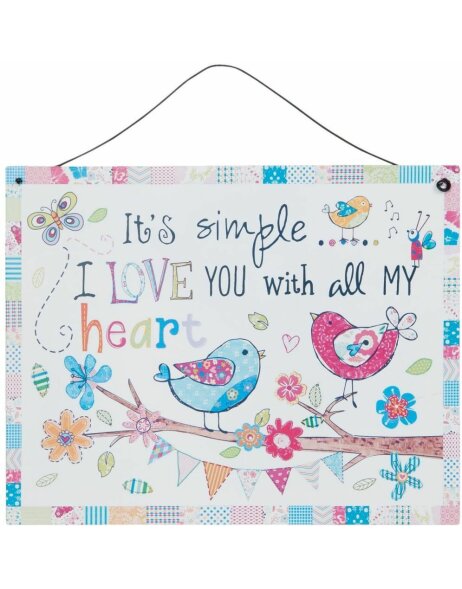 Text plate Love you in colourful - 6Y1826 Clayre Eef