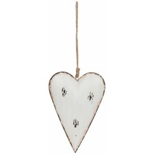 decoration hanger Heart - 6Y1856M Clayre Eef shabby white