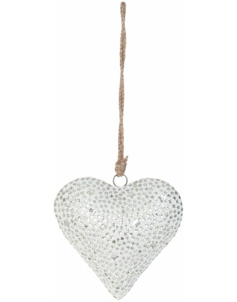 decoration hanger Heart - 6Y1871S Clayre Eef white