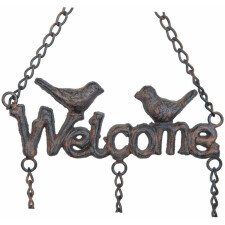 wind chimes WELCOME - 23x4x91 cm brown
