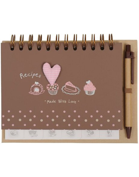 Recipe Book MORNING for folding pen with dark brown