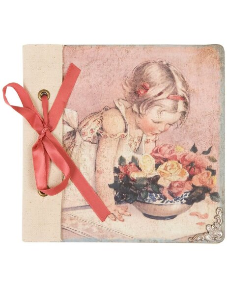 Notebook in nostalgic style with red bow
