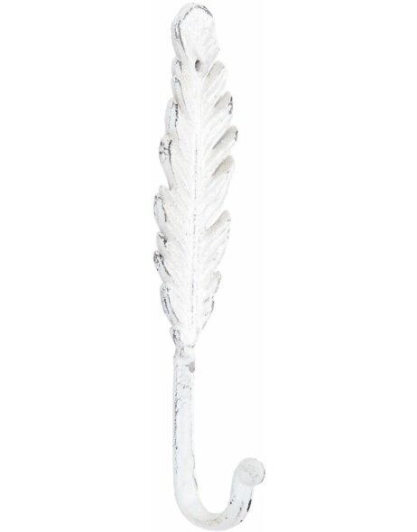 hook FEATHER - 6x5x22 cm white