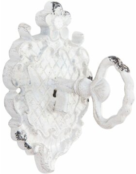 Crochet ORNAMENT - 10x8x14 cm shabby blanc