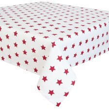 CATCH A STAR tablecloth 100x100 cm red/white