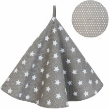 CATCH A STAR round dish towel 80 cm taupe/white