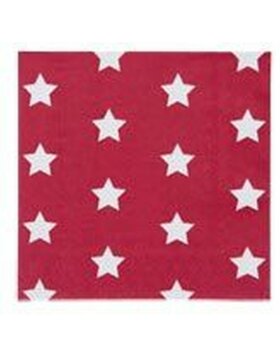 Serviettes en papier CATCH A STAR 20 pcs. 33x33 cm rouge-blanc