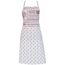 Cross Stitched Pattern apron red/white 70x85 cm