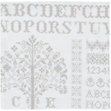 Cross Stitched Pattern Serviettes en tissu 6 pcs. naturel 40x40 cm