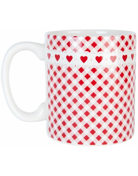 Clayre &amp; Eef cup DOTS &amp; HEARTS red/white - DHMU