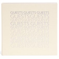 Gästebuch Leinen Guests champagner 24x24 cm