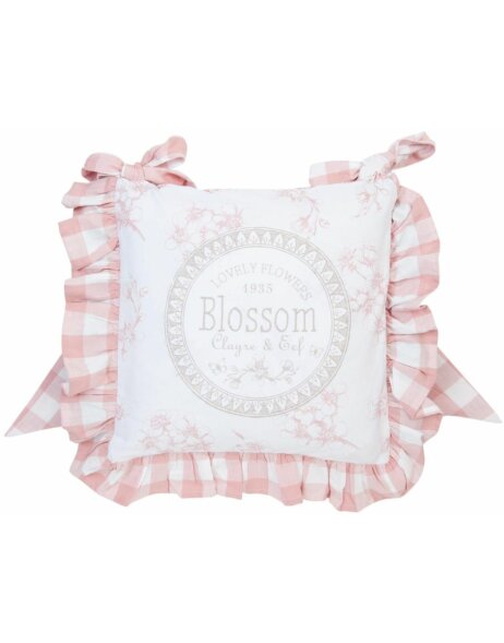 Lovely Blossom Flowers chair cushion cover rose/white in 40x40 cm