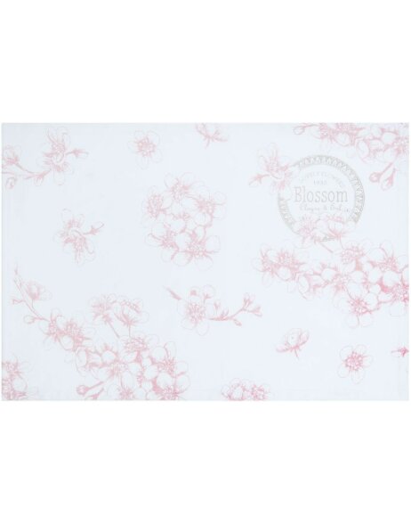Lovely Blossom Flowers place mats 6 p. rose/white in 48x33 cm