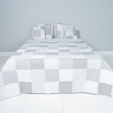 bedspread natural/grey - series Q162. - 260x260 cm