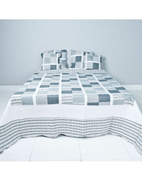 Bett&uuml;berwurf grau Serie Q165. - 230x260 cm