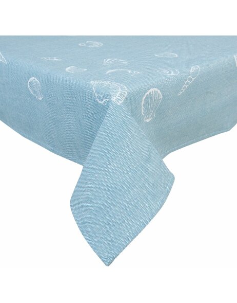 SEA SHELLS - table cloth blue 150x250 cm