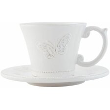 Clayre & Eef Kaffeetasse mit Untertasse - Butterfly - 15x8 cm