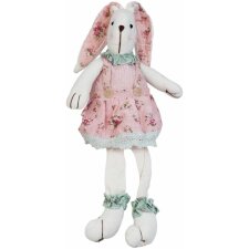 decoration figure hare rosé/white - TW0380