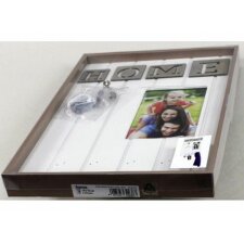 Key board with picture frame "Home", 10 x 15 cm, white