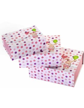 Geschenkboxen-Set Kleiner Hase, 3 Stück, Pink