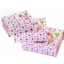 Geschenkboxen-Set Kleiner Hase, 3 Stück, Pink