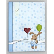 Babydagboek Konijntje 20x28 cm blauw