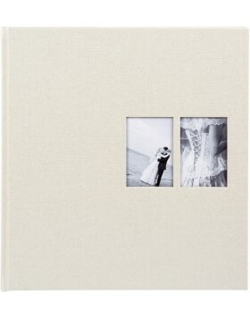 Goldbuch Fotoalbum Chromo beige Ausschnitt eckig 30x31 cm 60 weiße Seiten